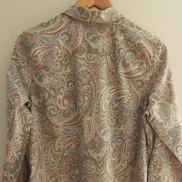 'TALBOTS PETITES' Roll tab Shirt Size LP Paisley EUC - Picture 7 of 9